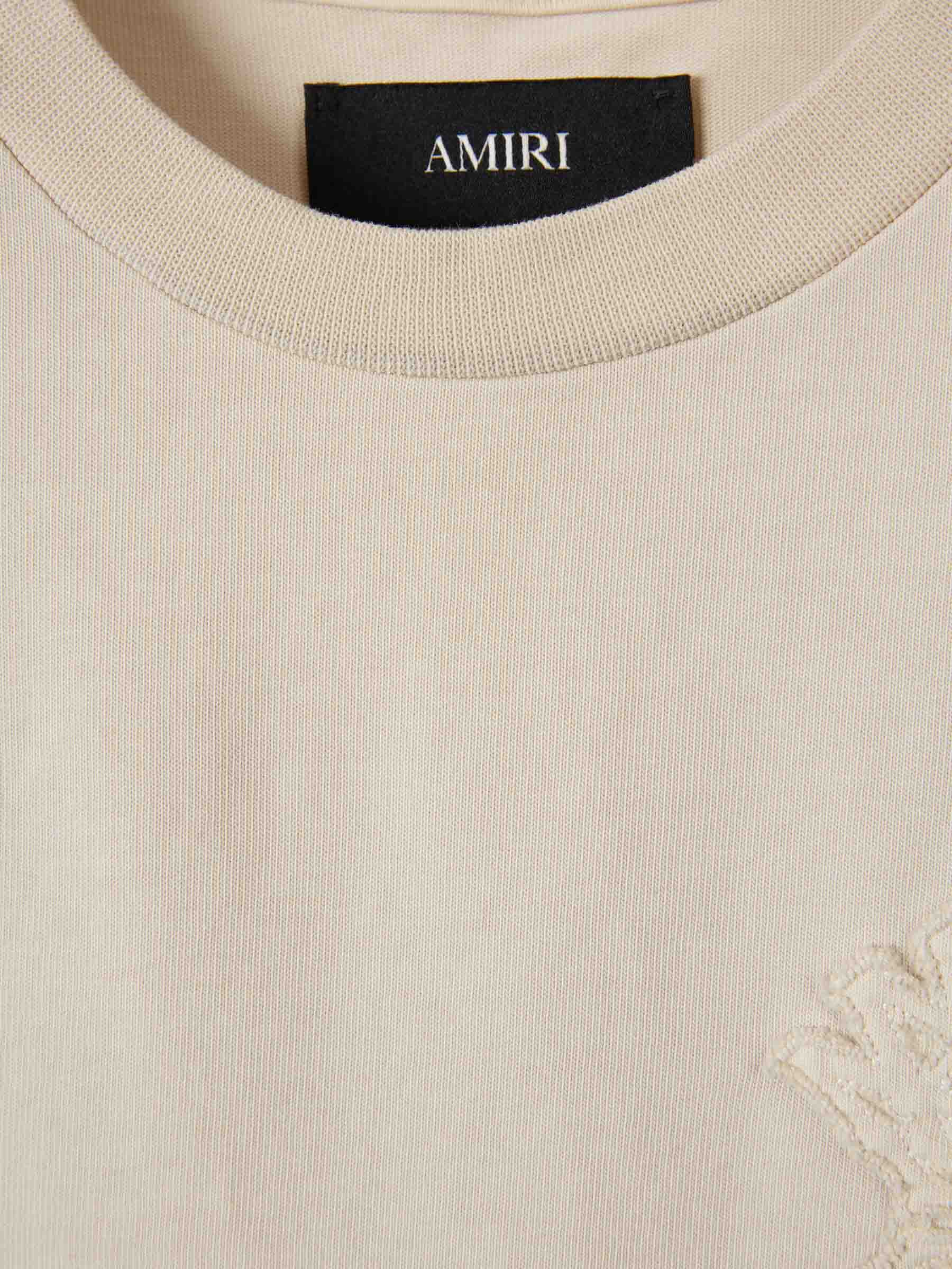 Outlet online Amiri Hombre Camiseta Cuello Redondo color Crema sku 553-004610 01 - Foto 3