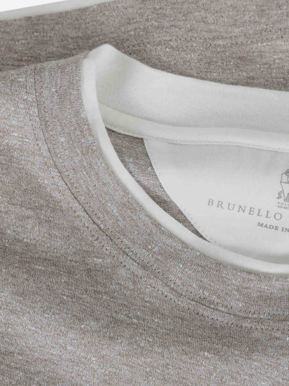 Brunello Cucinelli Hombre Barcelona Camiseta Cuello Redondo color Taupe sku 553-004661 02 - Foto 3