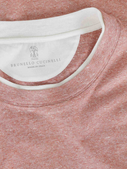 Brunello Cucinelli Hombre Barcelona Camiseta Cuello Redondo color Melocotón sku 553-004661 03 - Foto 3