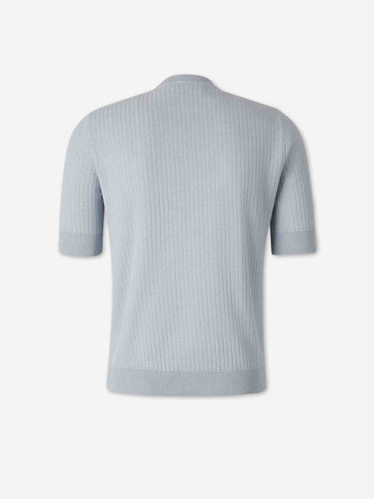 Lardini Hombre Barcelona Camiseta Punto Lino color Azul Celeste sku 553-004714 03 - Foto 2