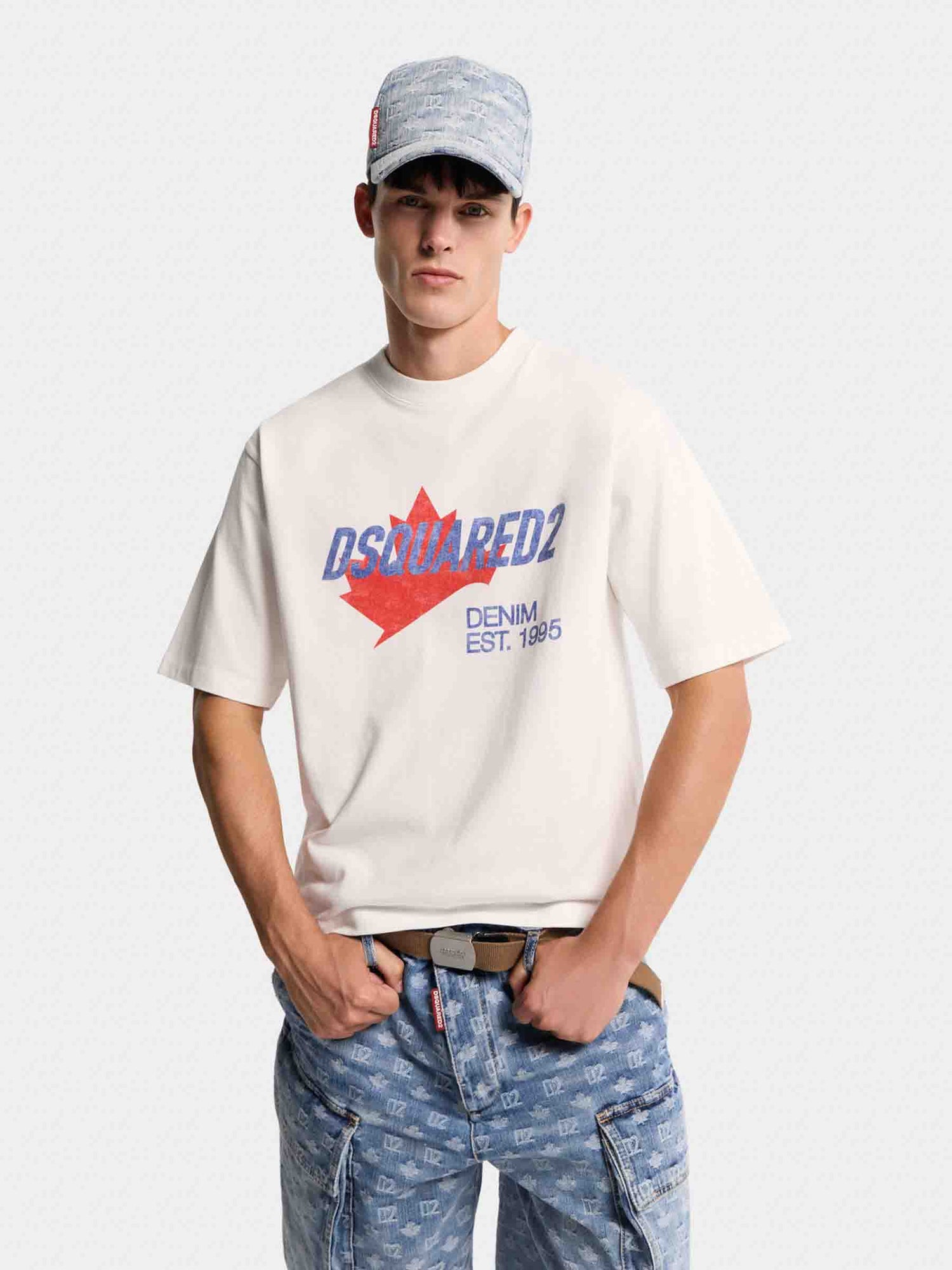Dsquared2 Hombre Barcelona Camiseta Gráfica Algodón color Blanco sku 553-004738 01 - Foto 2