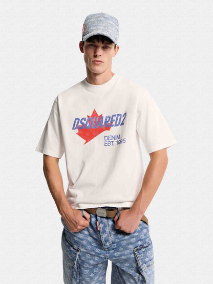 Dsquared2 Hombre Barcelona Camiseta Gráfica Algodón color Blanco sku 553-004738 01 - Foto 2