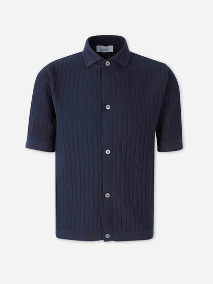 Lardini Hombre Barcelona Camisa Punto Algodón color Azul Marino sku 555-000009 03 - Foto 1