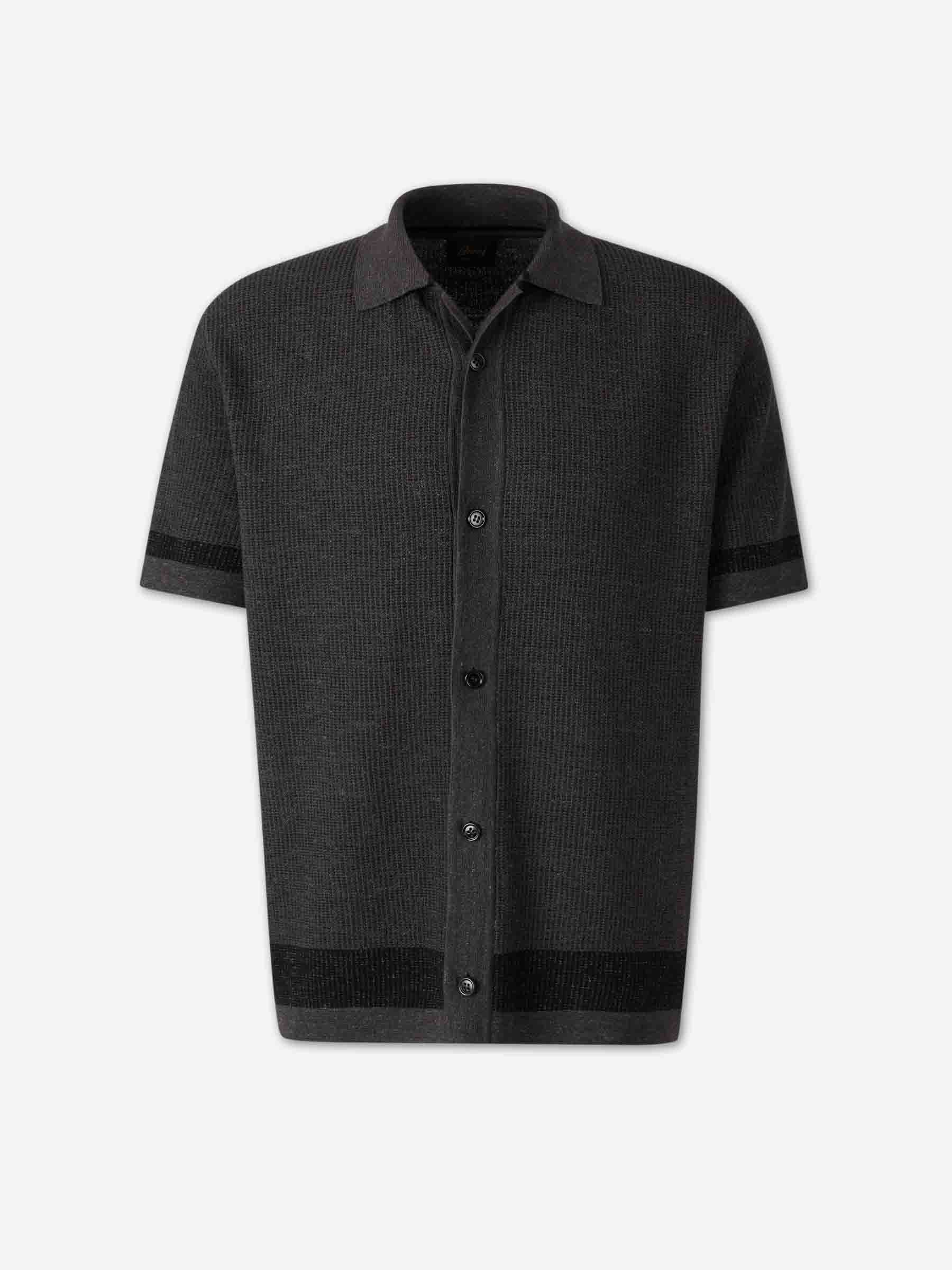 Brioni Hombre Barcelona Camisa Punto Casual color Gris Antracita sku 555-000012 01 - Foto 1