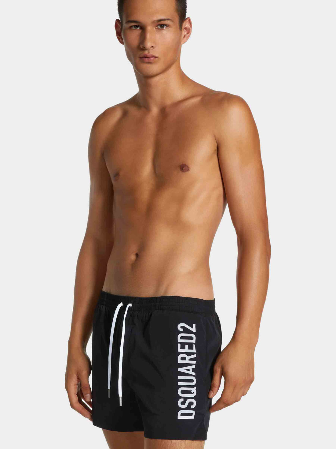 Outlet online Dsquared2 Hombre Bañador Logo Licra color Blanco Y Negro sku 561-001372 01 - Foto 2