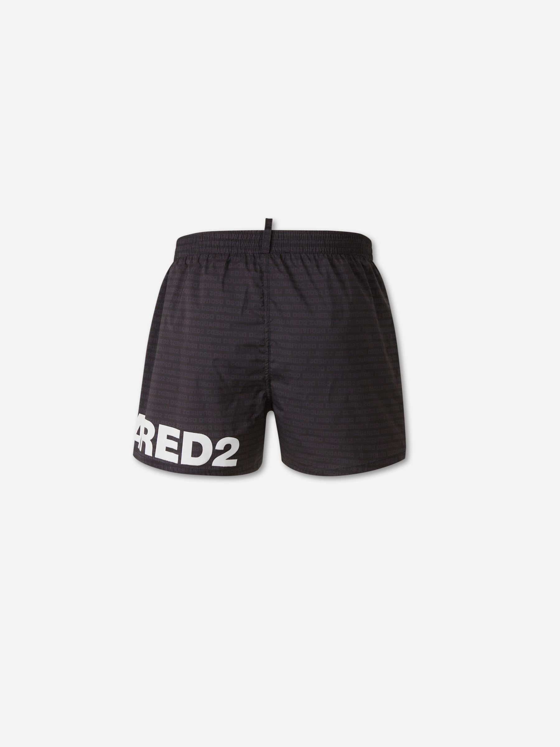 Outlet online Dsquared2 Hombre Bañador Monograma Logo color Blanco Y Negro sku 561-001416 01 - Foto 3