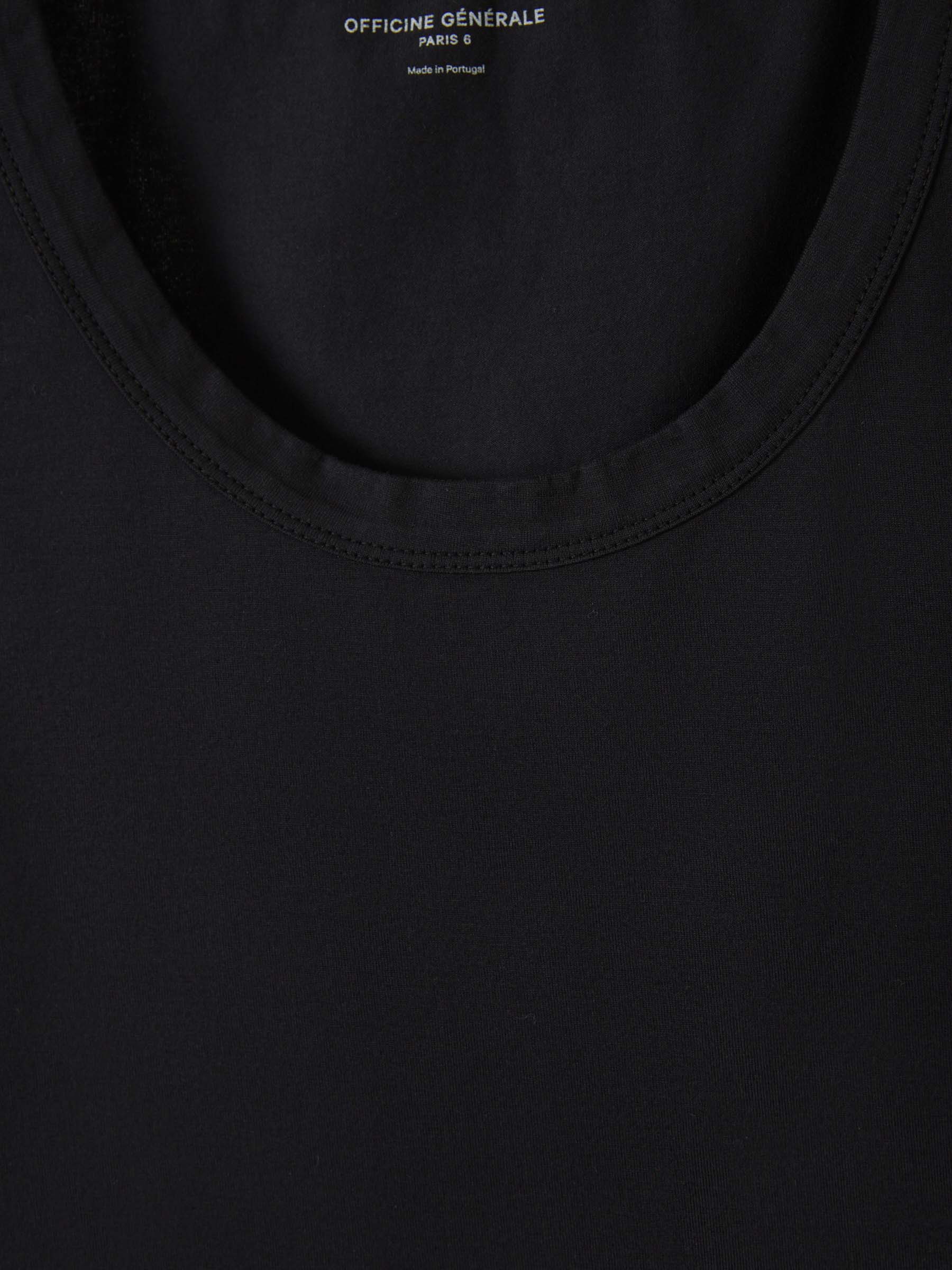 Outlet online Officine Générale Hombre Camiseta Básica Algodón color Negro sku 553-003711 01 - Foto 3