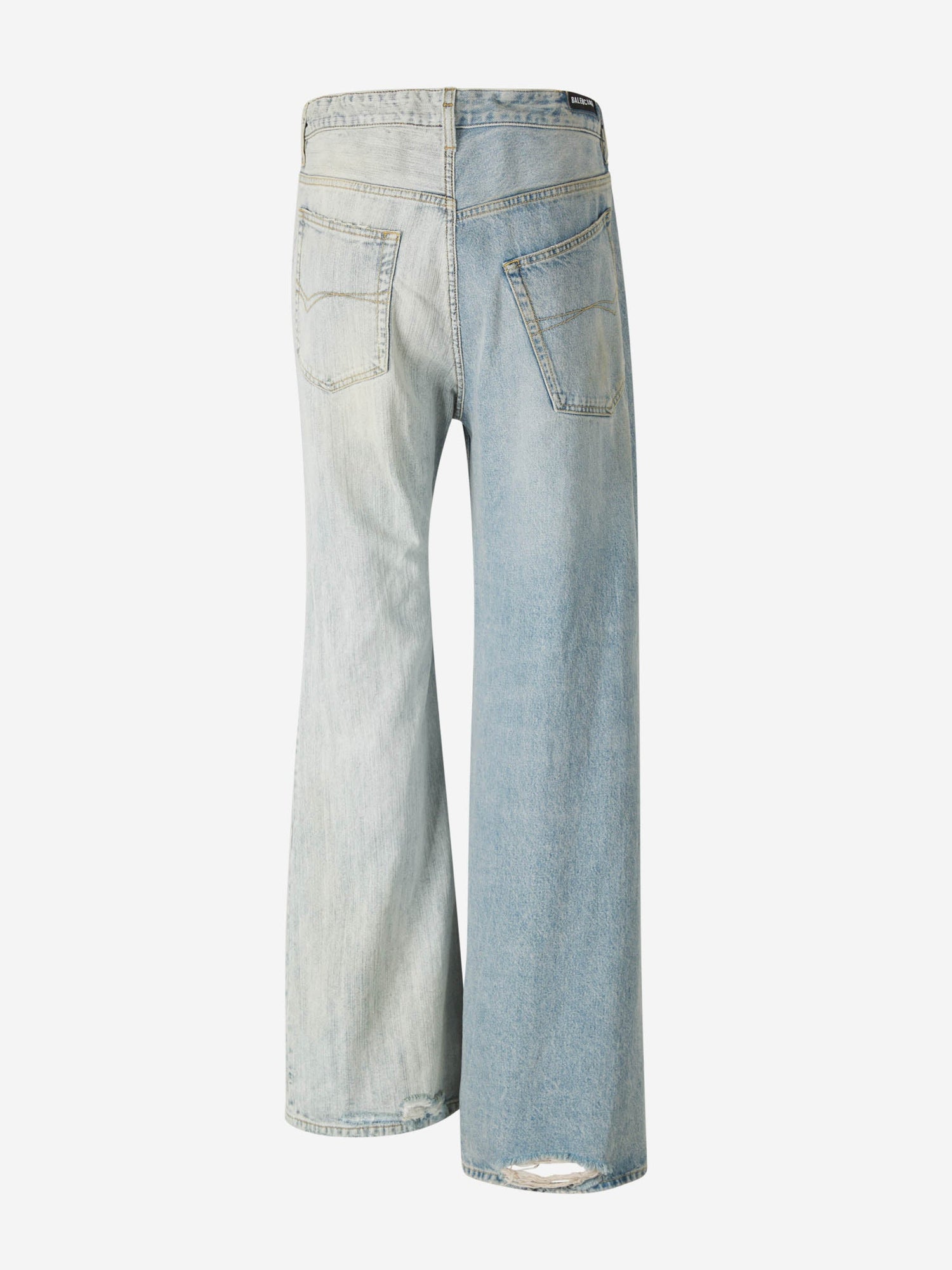 Outlet online Balenciaga Mujer Jeans Overseize Fit Bicolor color Azul Denim Oscuro sku 761-003578 01 - Foto 3