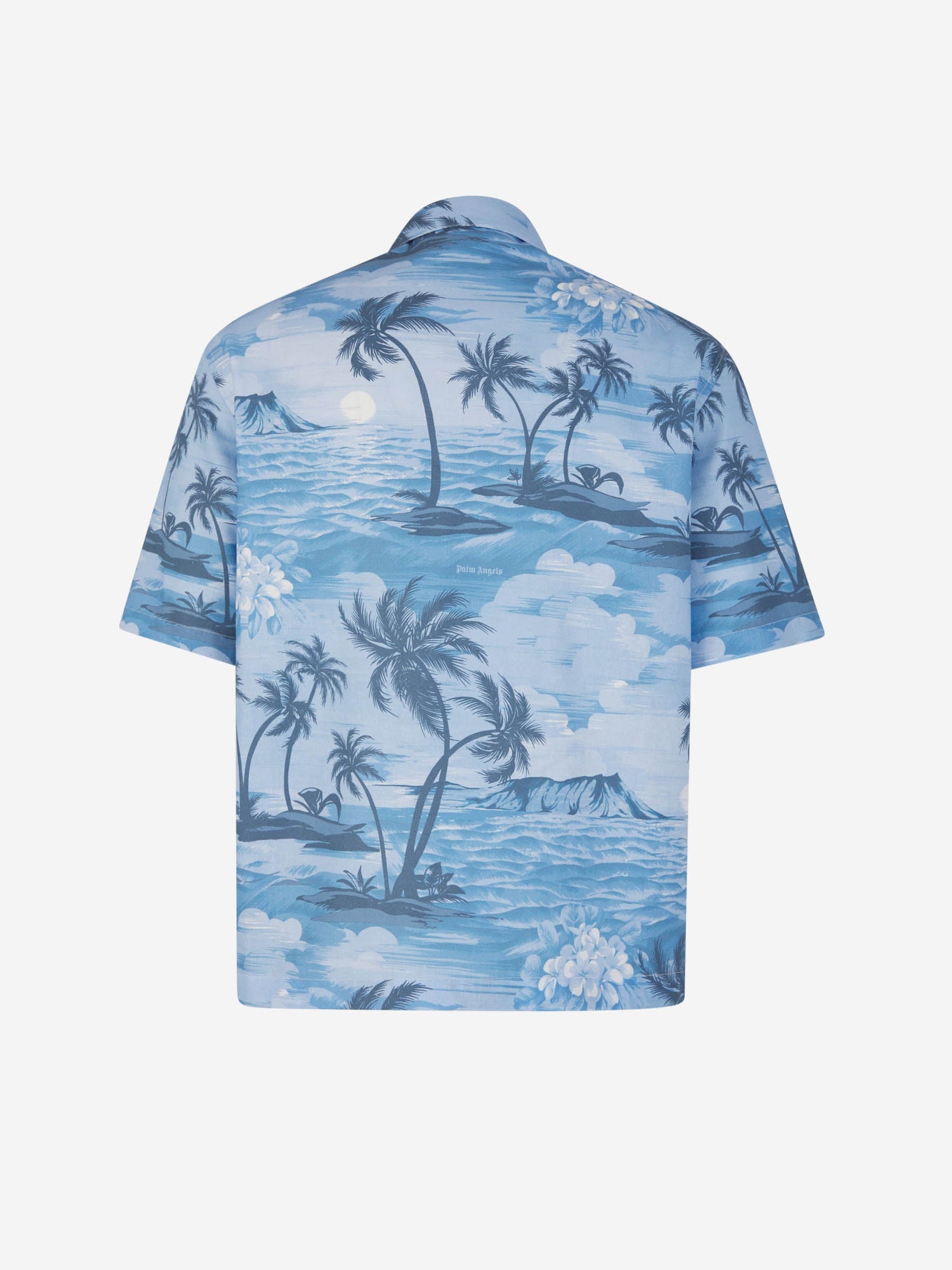 Outlet online Palm Angels Hombre Camisa Motivo Sunset Lino color Azul sku 532-000542 01 - Foto 2