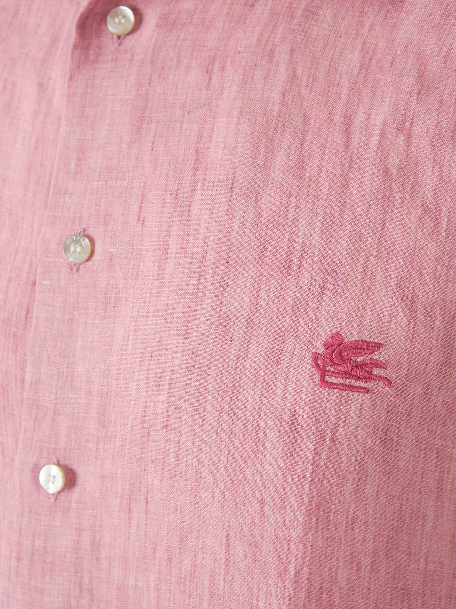 Outlet online Etro Hombre Camisa Lino Logo color Rosa sku 531-006216 01 - Foto 4