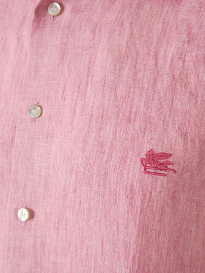 Outlet online Etro Hombre Camisa Lino Logo color Rosa sku 531-006216 01 - Foto 4
