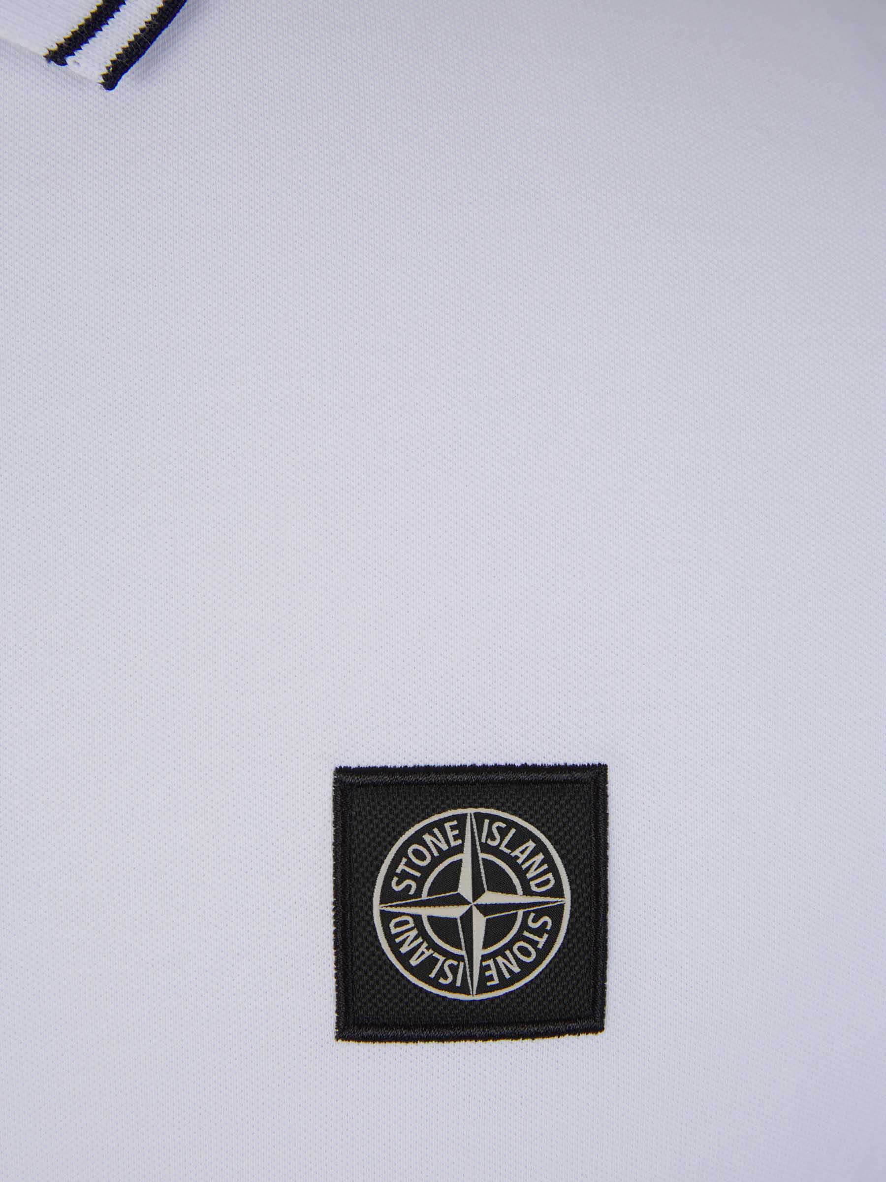 Outlet online Stone Island Hombre Polo Piquet Logo color Blanco sku 552-001479 02 - Foto 4