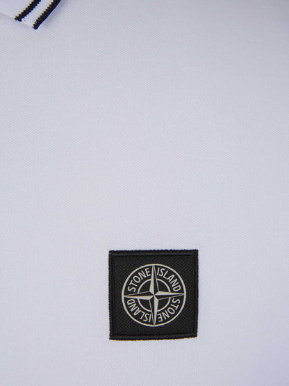 Outlet online Stone Island Hombre Polo Piquet Logo color Blanco sku 552-001479 02 - Foto 4