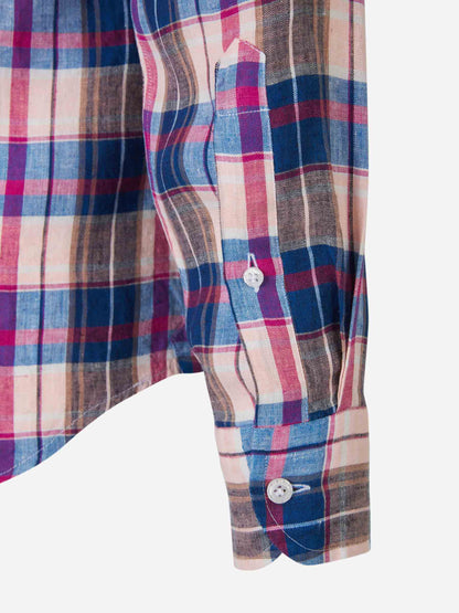 Outlet online Santa Eulalia Hombre Camisa Lino Cuadros color Fucsia sku 531-006258 01 - Foto 4