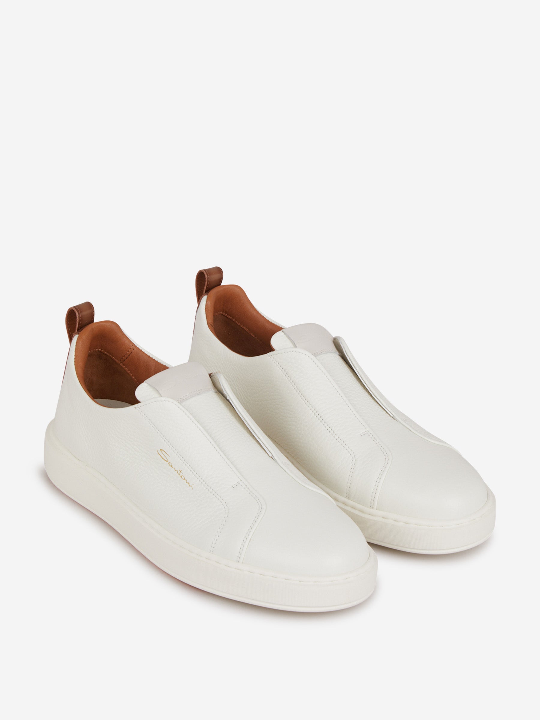 Outlet online Santoni Hombre Sneakers Slip-On Piel color Blanco sku 616-002868 01 - Foto 2
