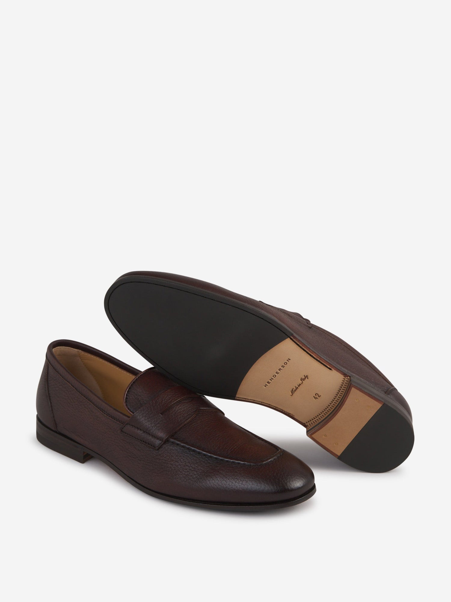 Outlet online Henderson Baracco Hombre Mocasines Piel Granulada color Marrón Oscuro sku 611-004396 01 - Foto 4