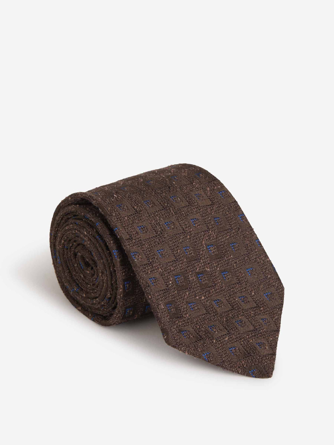 Outlet online Borrelli Hombre Corbata Motivo Geométrico color Marrón Oscuro sku 601-000942 02 - Foto 1