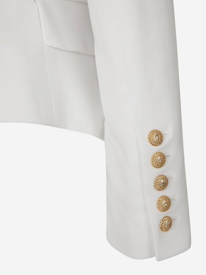 Outlet online Balmain Mujer Blazer Grain De Poudre color Blanco sku 741-002193 01 - Foto 4