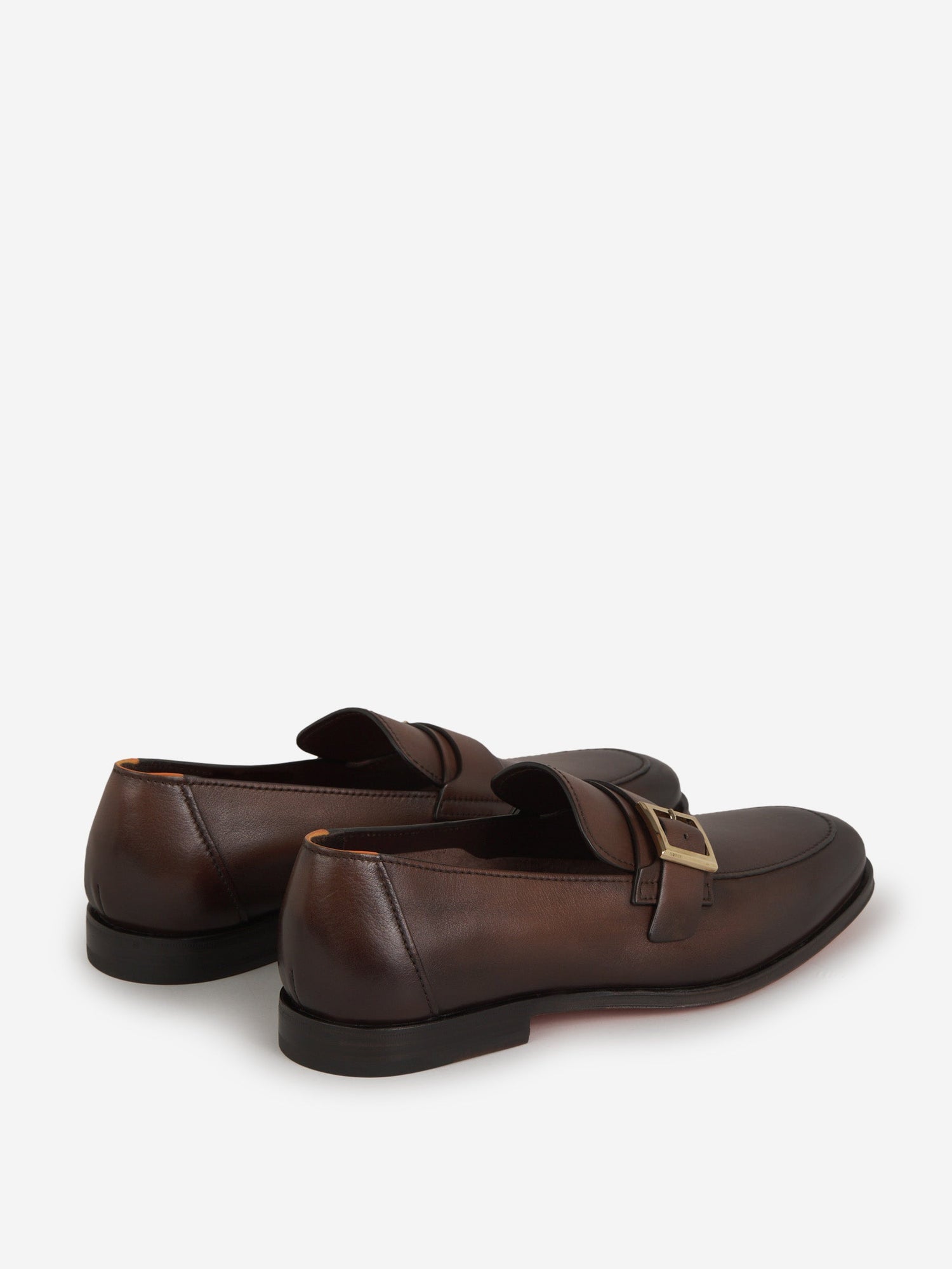 Outlet online Santoni Hombre Mocasines Hebilla Piel color Marron Oscuro sku 610-000186 01 - Foto 3