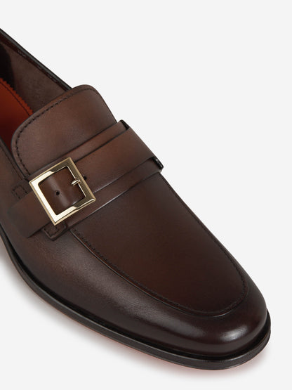 Outlet online Santoni Hombre Mocasines Hebilla Piel color Marron Oscuro sku 610-000186 01 - Foto 4