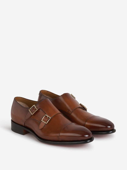 Outlet online Santoni Hombre Zapatos Doble Hebilla color Marrón sku 611-003823 03 - Foto 2