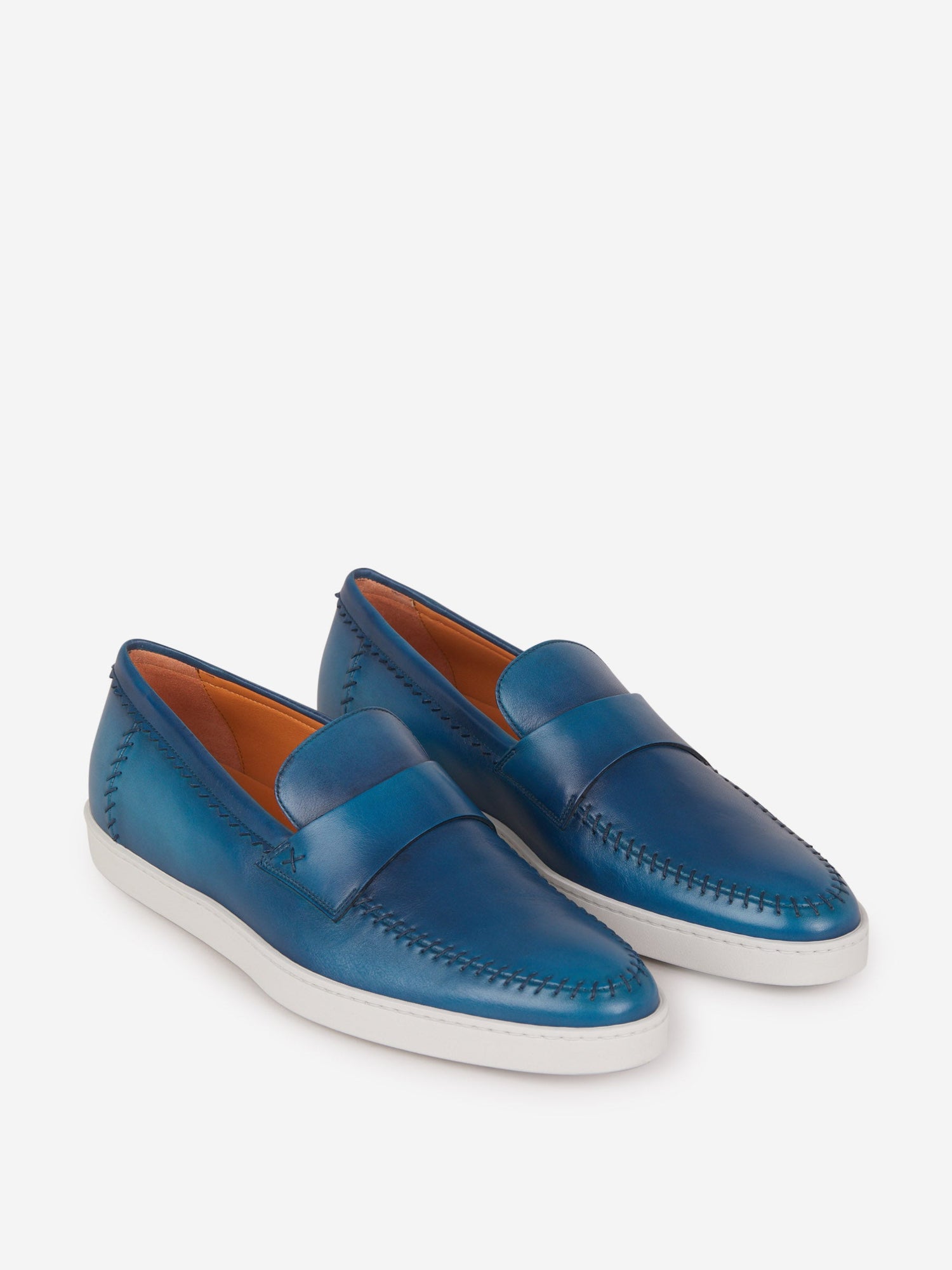 Outlet online Santoni Hombre Mocasines Piel color Azul Cielo sku 611-003827 02 - Foto 8
