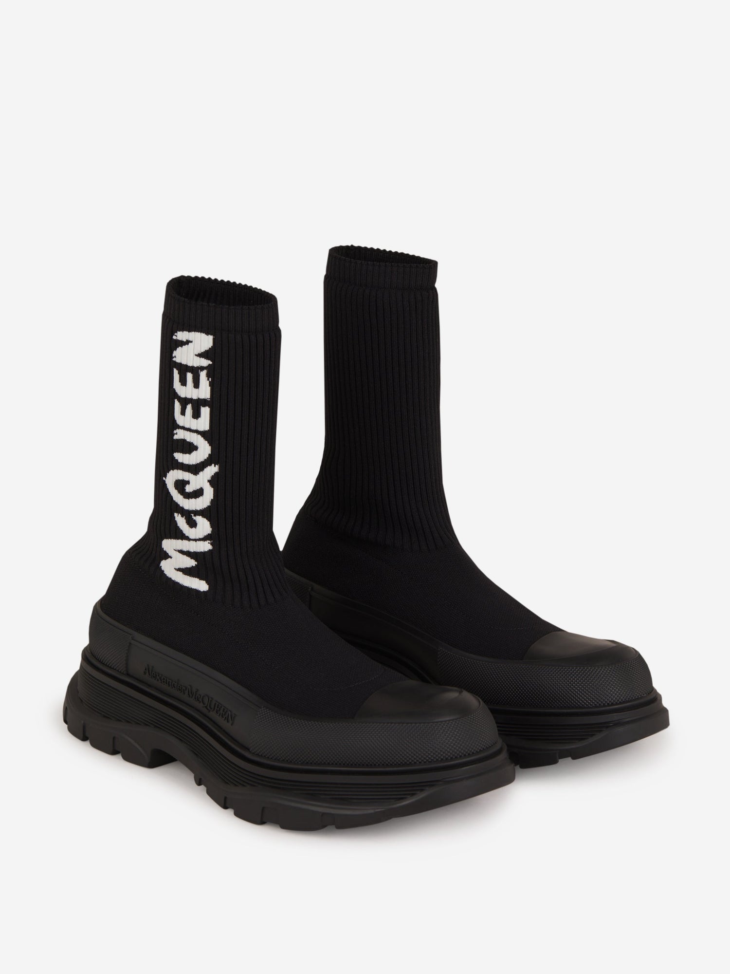 Outlet online McQueen Hombre Botas Graffiti Knit Tread color Negro sku 611-003948 01 - Foto 2