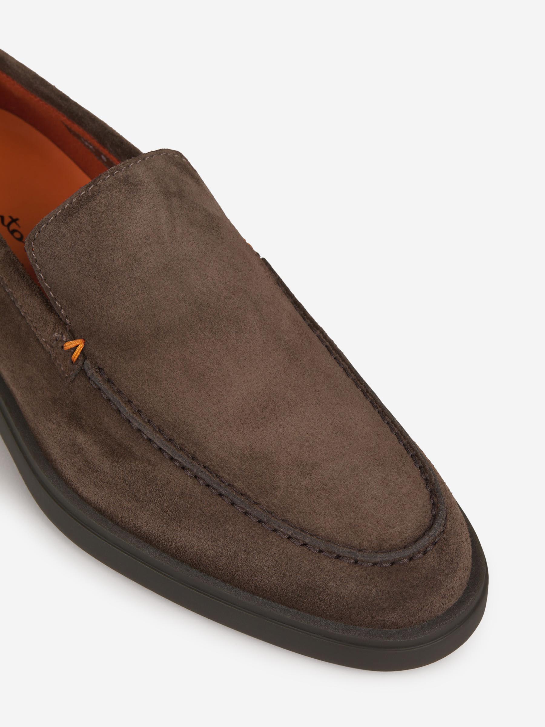 Outlet online Santoni Hombre Mocasines Piel Ante color Marron Oscuro sku 611-004254 01 - Foto 5