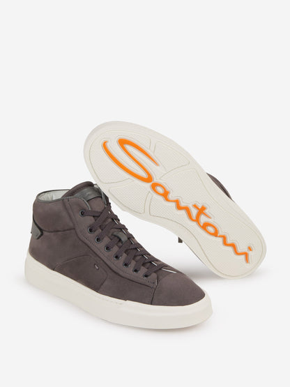 Outlet online Santoni Hombre Sneakers Paneles Piel color Gris Piedra sku 611-004260 01 - Foto 4