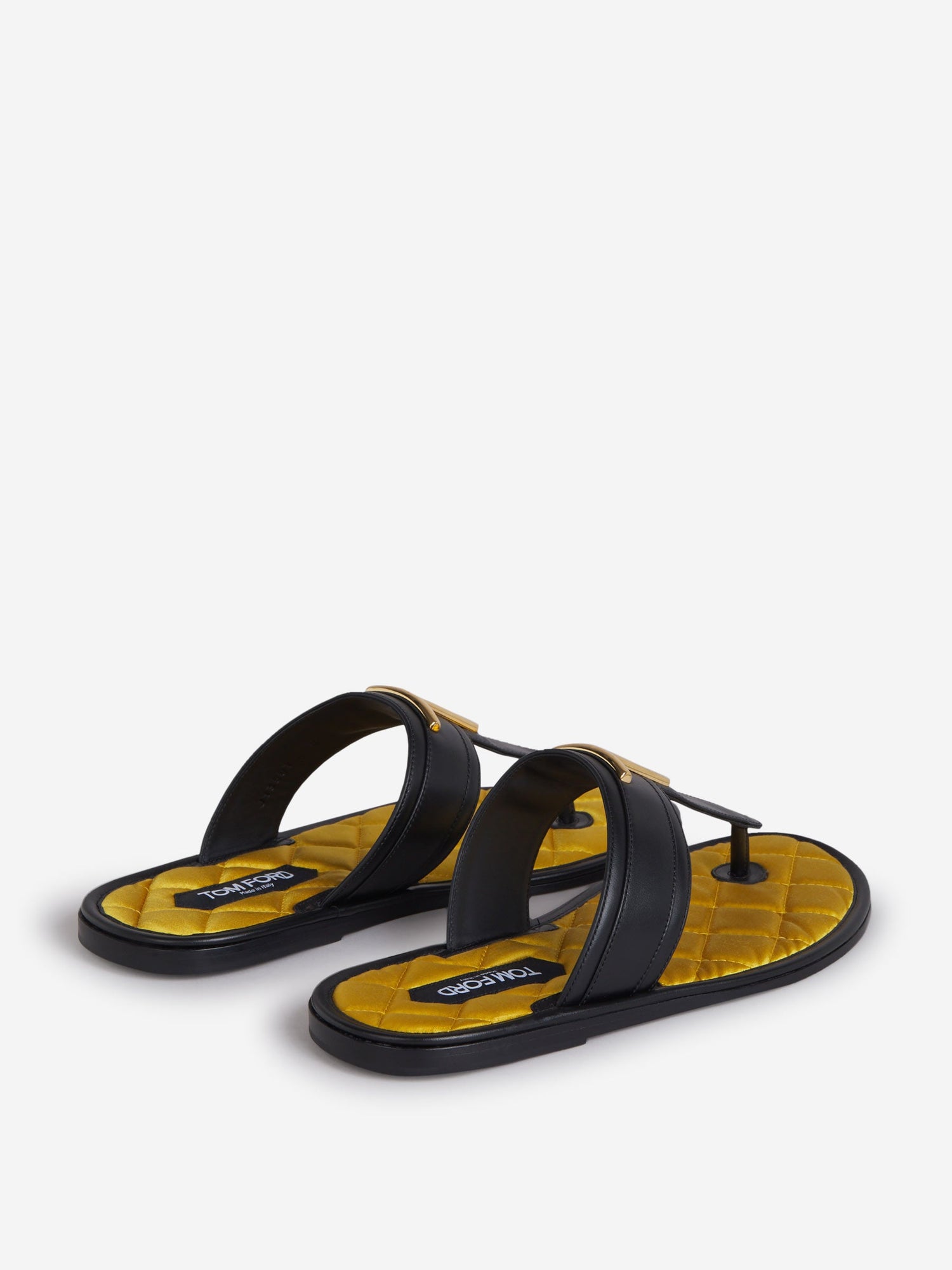 Outlet online Tom Ford Hombre Sandalias Piel Logo Metálico color Negro sku 613-000389 01 - Foto 3