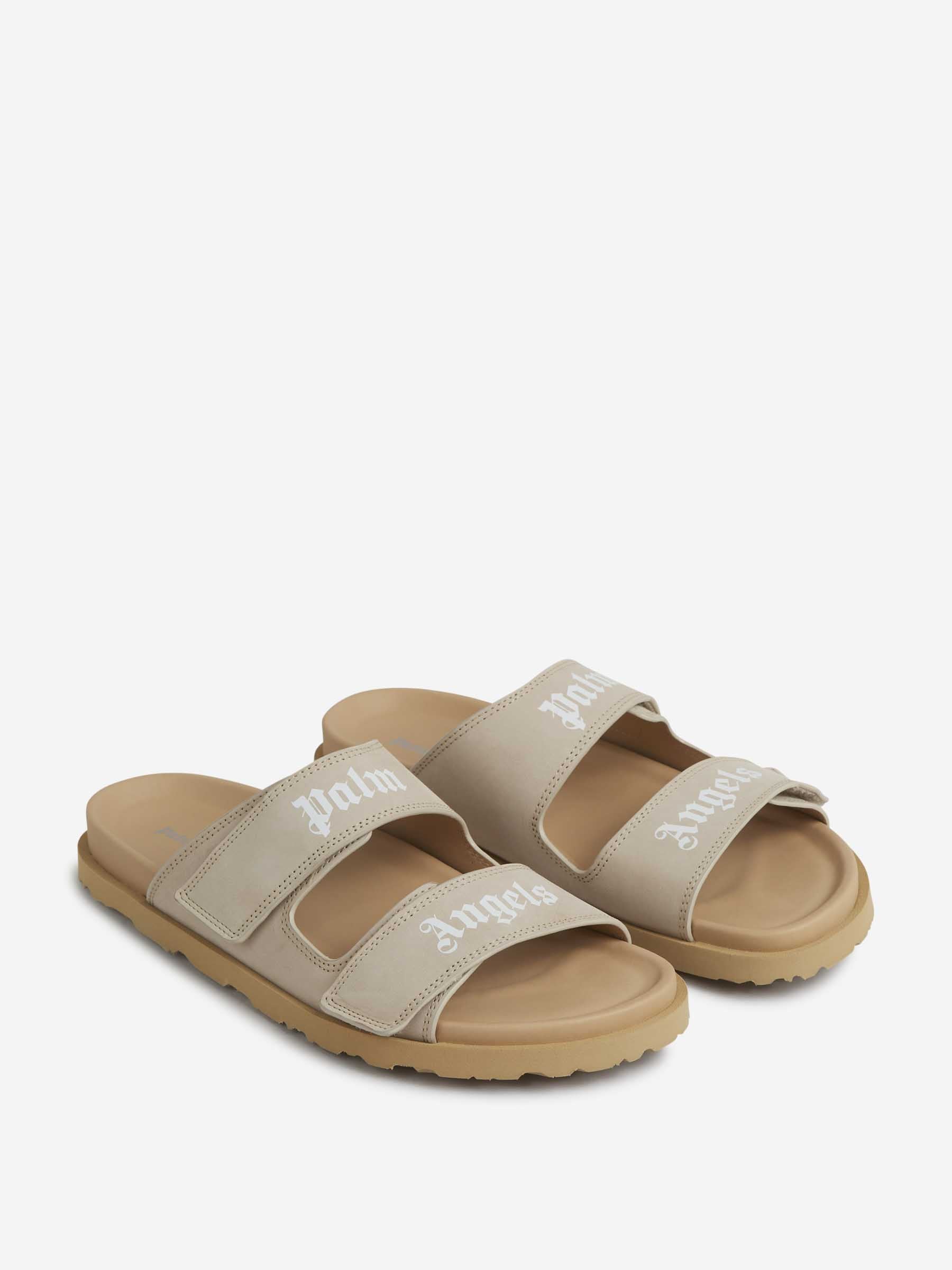 Outlet online Palm Angels Hombre Sandalias Logo Nobuk color Beige sku 613-000449 01 - Foto 2