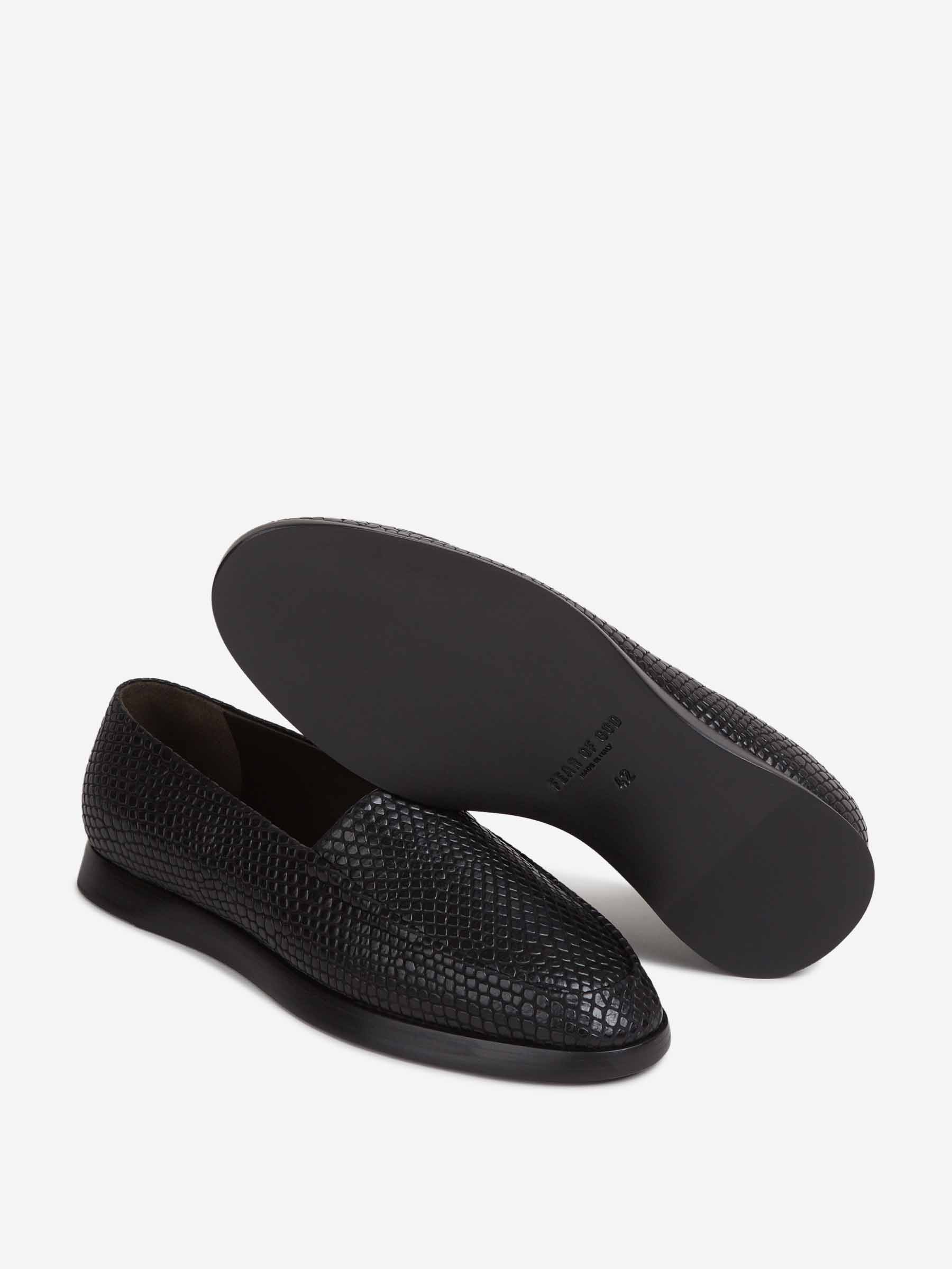 Outlet online Fear of God Essentials Hombre Mocasines Snakeskin Embossed color Negro sku 613-000461 01 - Foto 4