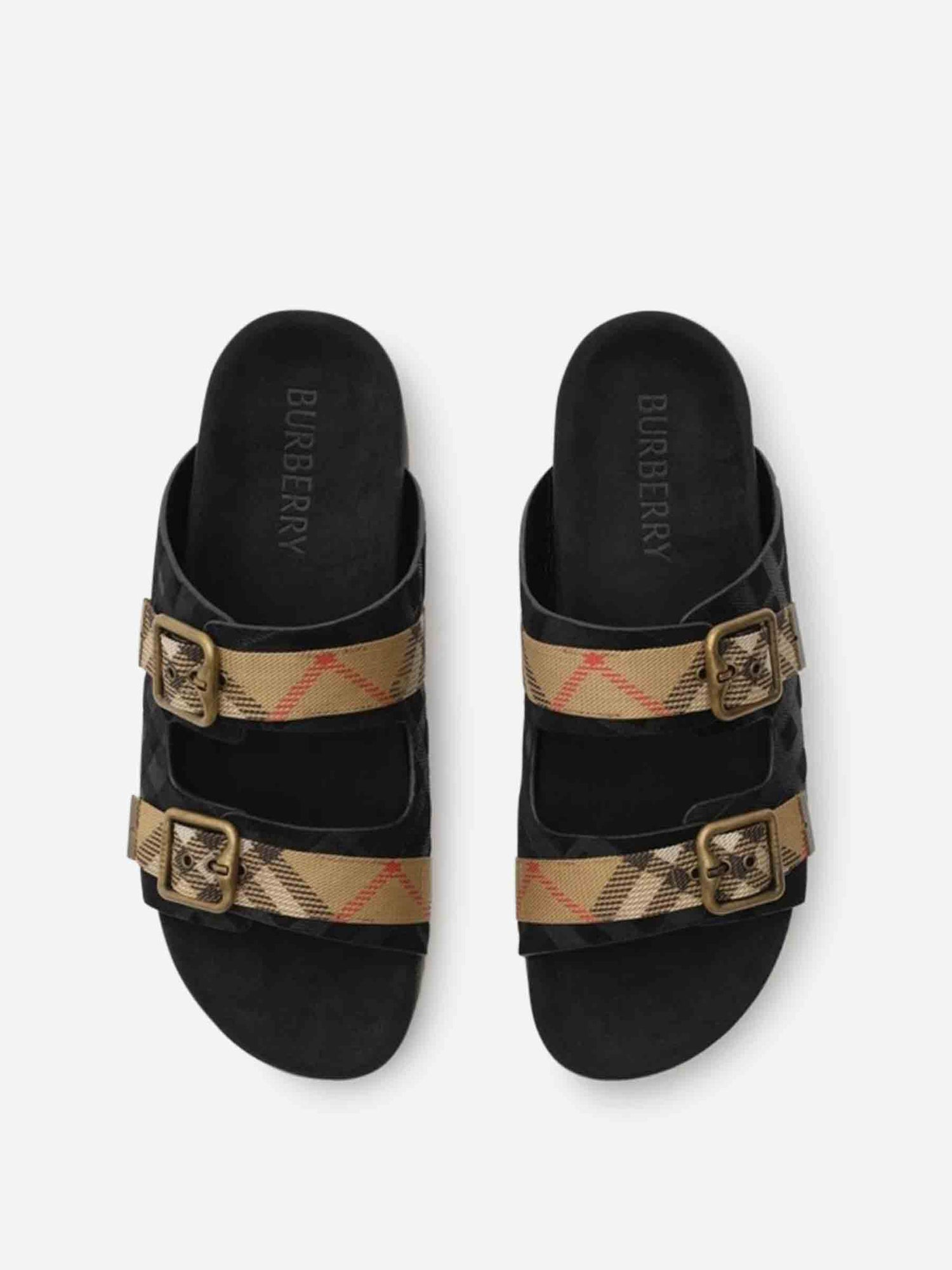Outlet online Burberry Hombre Sandalias Urchin Check color Negro sku 613-000462 01 - Foto 2