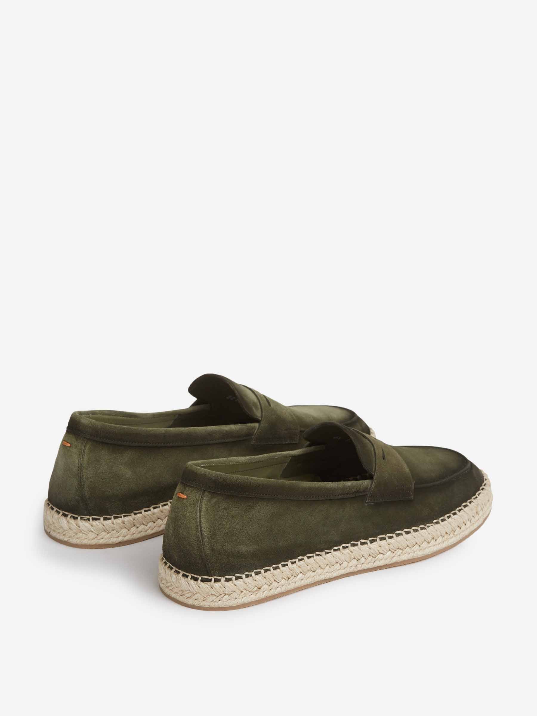 Outlet online Santoni Hombre Mocasines Ante Alpargata color Verde sku 613-000468 01 - Foto 3