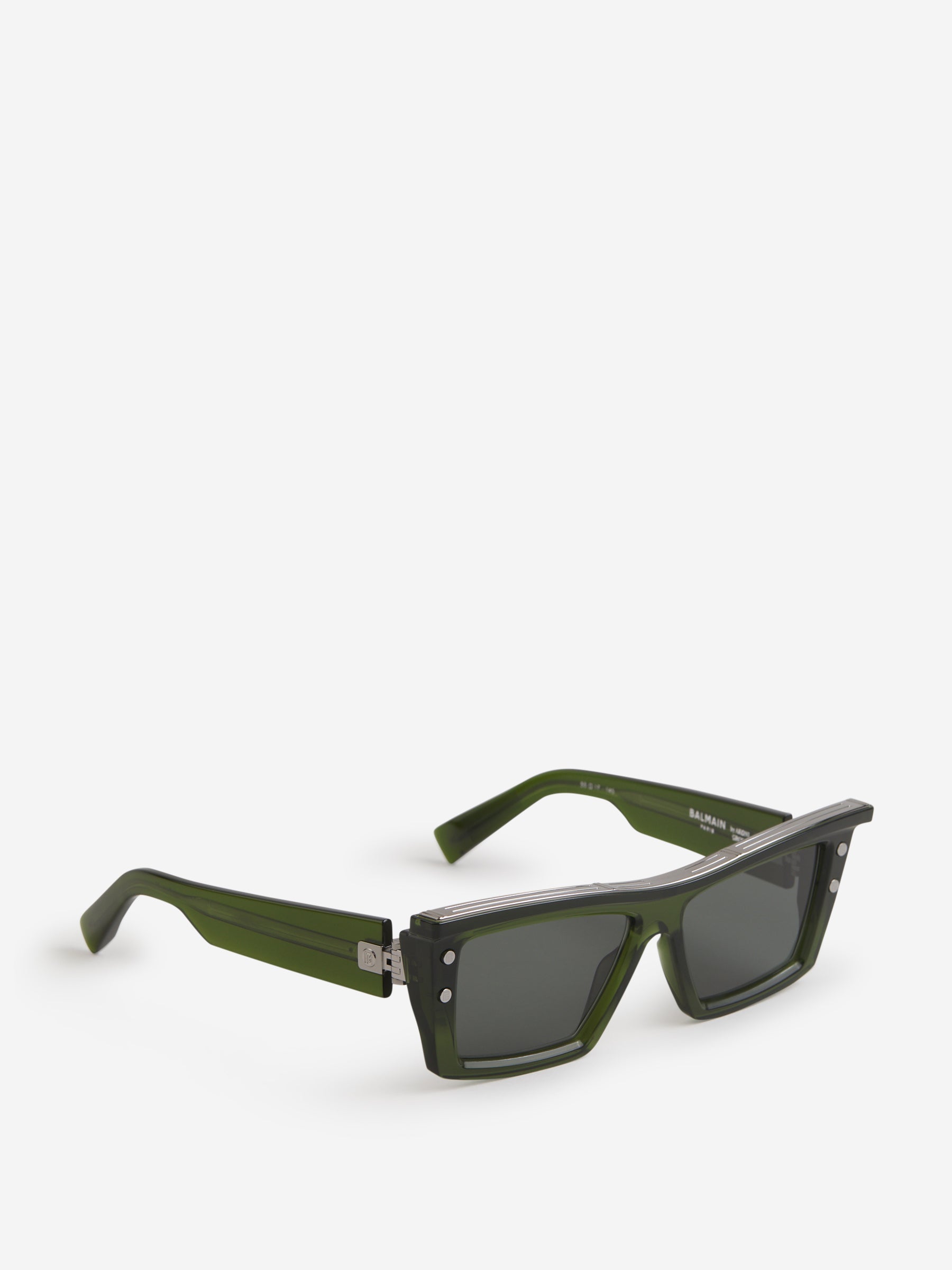 Outlet online Balmain Hombre Gafas De Sol Rectangulares color Verde Claro sku 614-002385 01 - Foto 2
