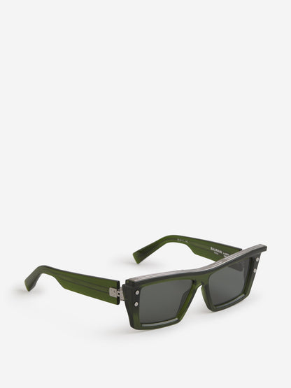 Outlet online Balmain Hombre Gafas De Sol Rectangulares color Verde Claro sku 614-002385 01 - Foto 2