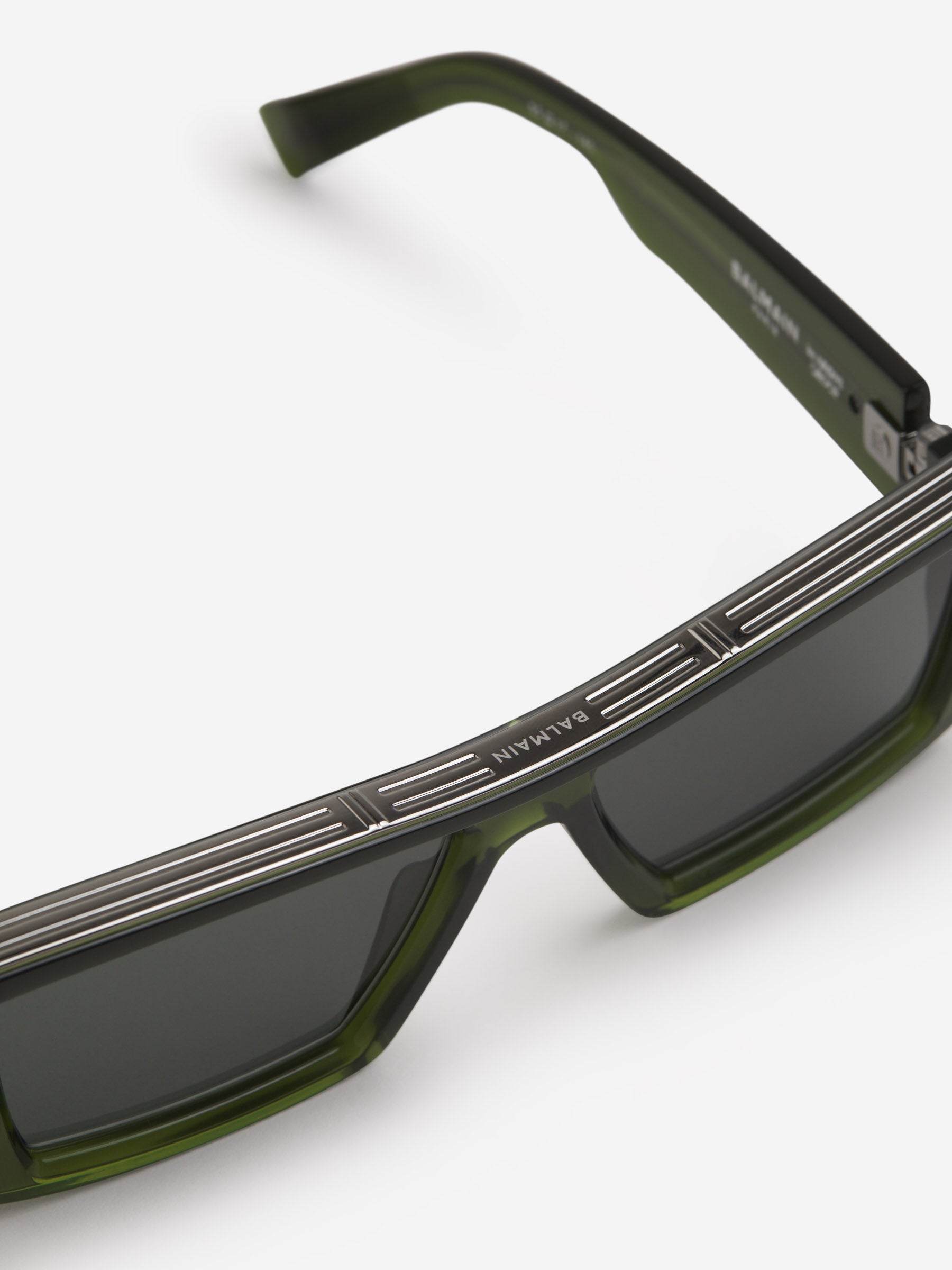 Outlet online Balmain Hombre Gafas De Sol Rectangulares color Verde Claro sku 614-002385 01 - Foto 4