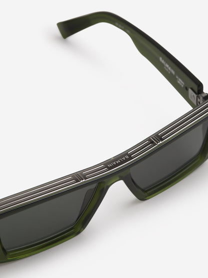 Outlet online Balmain Hombre Gafas De Sol Rectangulares color Verde Claro sku 614-002385 01 - Foto 4