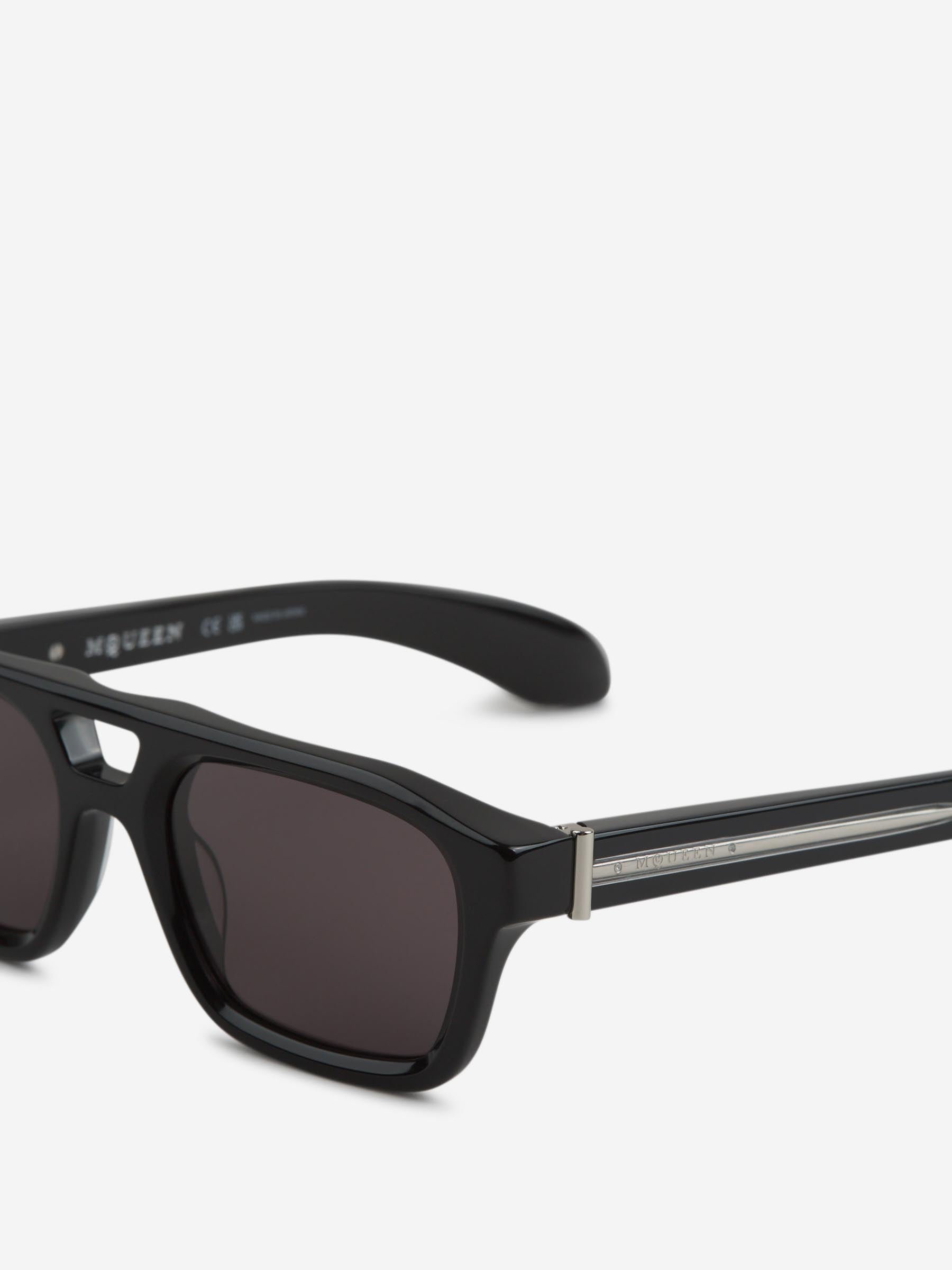 Alexander McQueen Hombre Barcelona Gafas Aviador T-Bar color Negro sku 614-003056 01 - Foto 3