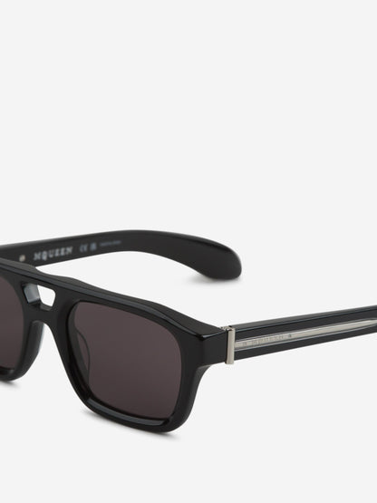 Alexander McQueen Hombre Barcelona Gafas Aviador T-Bar color Negro sku 614-003056 01 - Foto 3