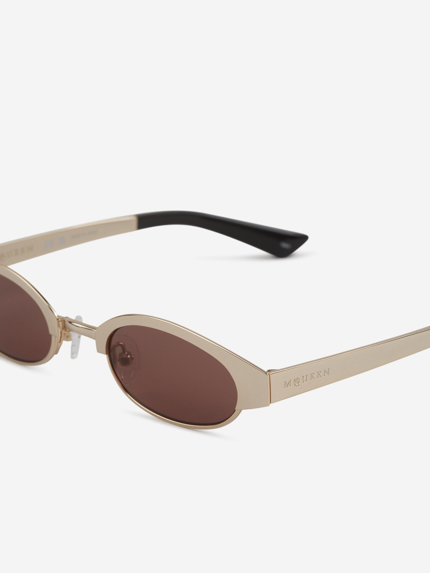 Outlet online McQueen Hombre Gafas de Sol Ovaladas color Dorado sku 614-003316 01 - Foto 3