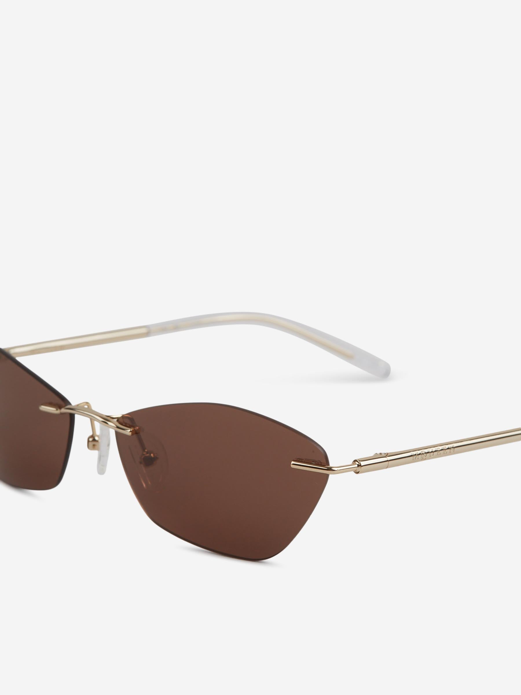Outlet online McQueen Hombre Gafas de Sol T-Bar color Marrón sku 614-003317 05 - Foto 3