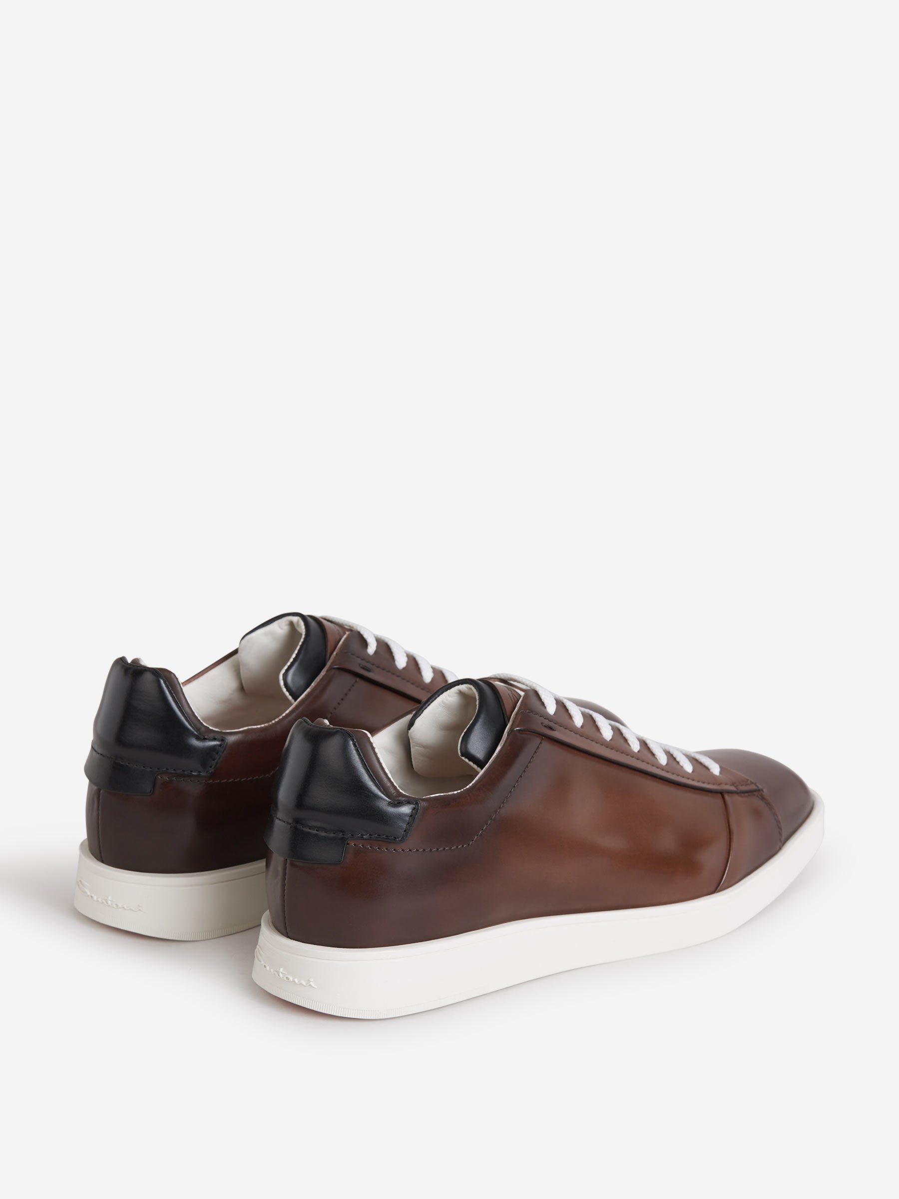 Outlet online Santoni Hombre Sneakers Piel Quercia color Marrón Oscuro sku 616-001661 01 - Foto 2