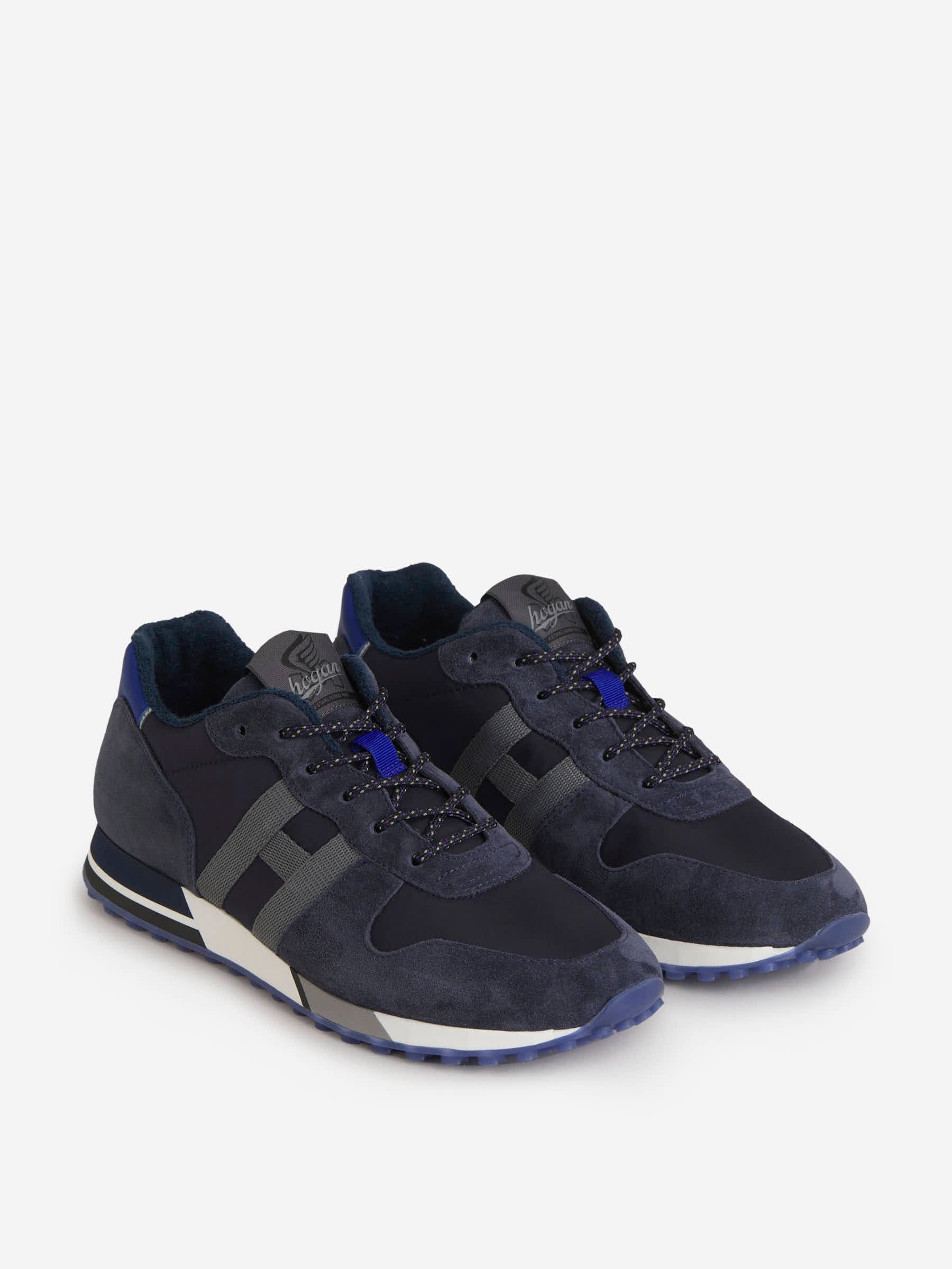 Outlet online Hogan Hombre Sneakers Piel Ante color Azul Noche sku 616-002694 01 - Foto 2