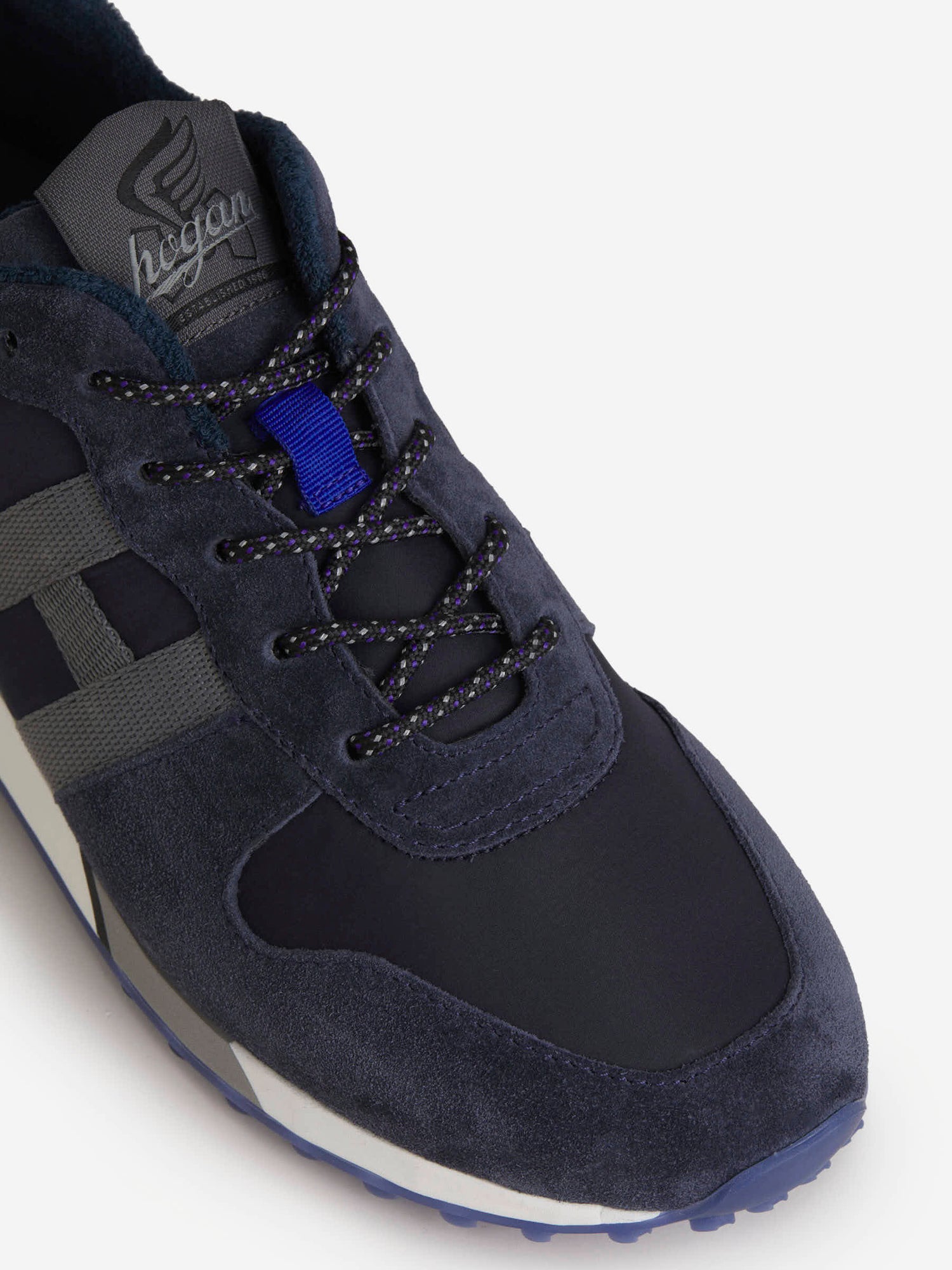 Outlet online Hogan Hombre Sneakers Piel Ante color Azul Noche sku 616-002694 01 - Foto 4