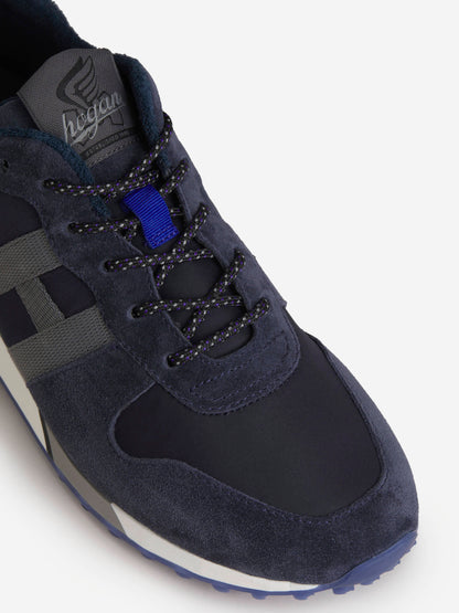 Outlet online Hogan Hombre Sneakers Piel Ante color Azul Noche sku 616-002694 01 - Foto 4