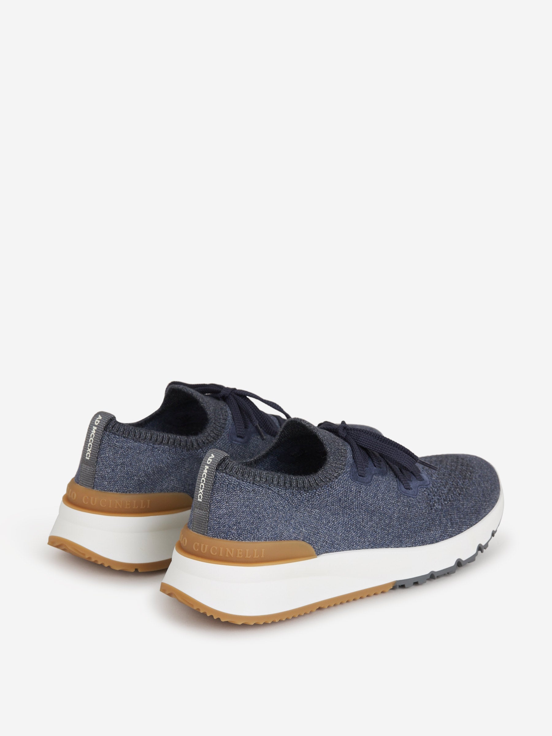 Outlet online Brunello Cucinelli Hombre Sneakers Running Lana color Azul Denim sku 616-002323 02 - Foto 8