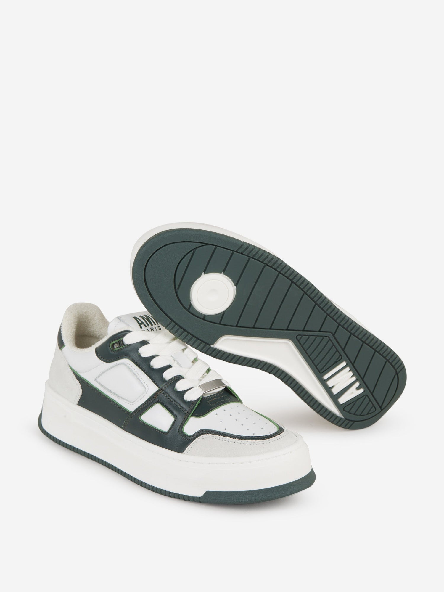 Outlet online Ami Paris Hombre Sneakers Piel Logo color Verde Oscuro sku 616-002423 02 - Foto 10