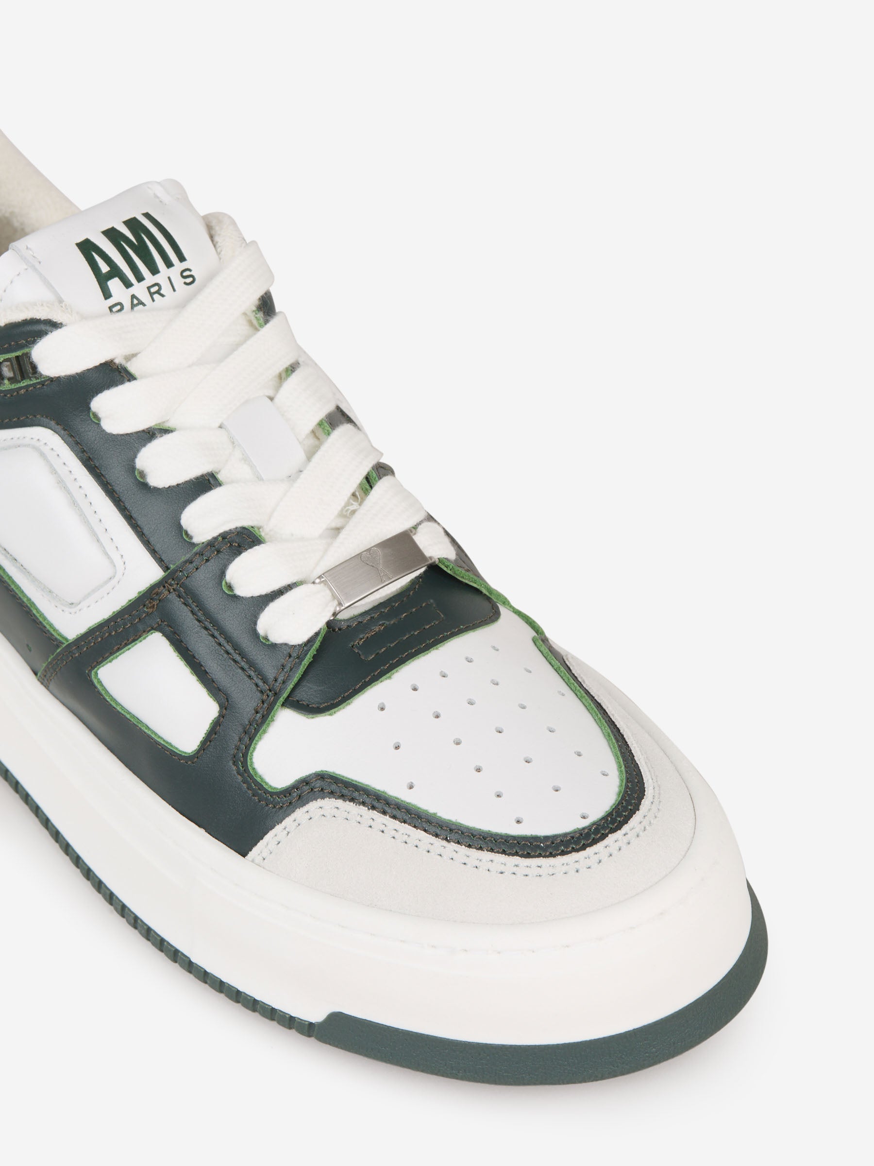 Outlet online Ami Paris Hombre Sneakers Piel Logo color Verde Oscuro sku 616-002423 02 - Foto 11