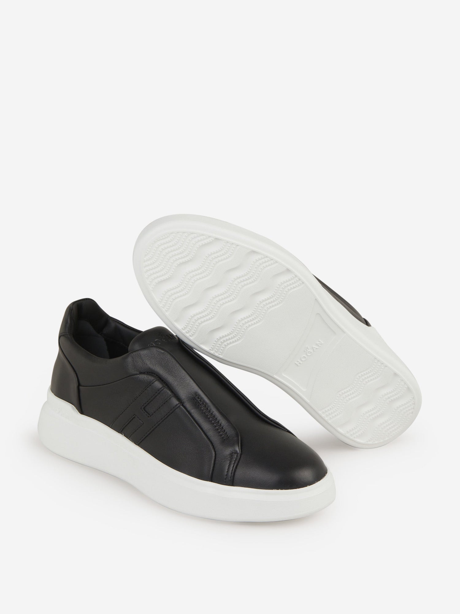 Outlet online Hogan Hombre Sneakers Paneles Piel color Negro sku 616-002438 01 - Foto 4